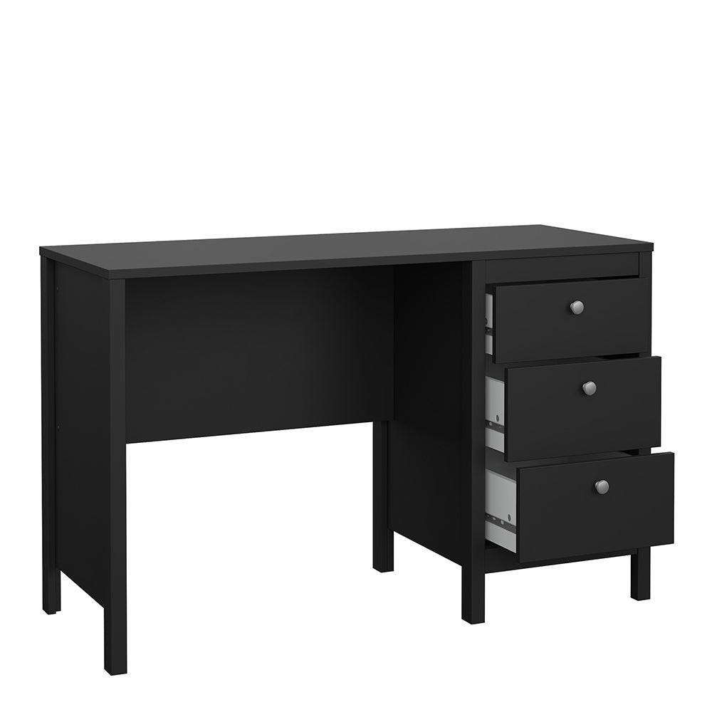 Madrid Desk 3 Drawers Matt Black - image 5