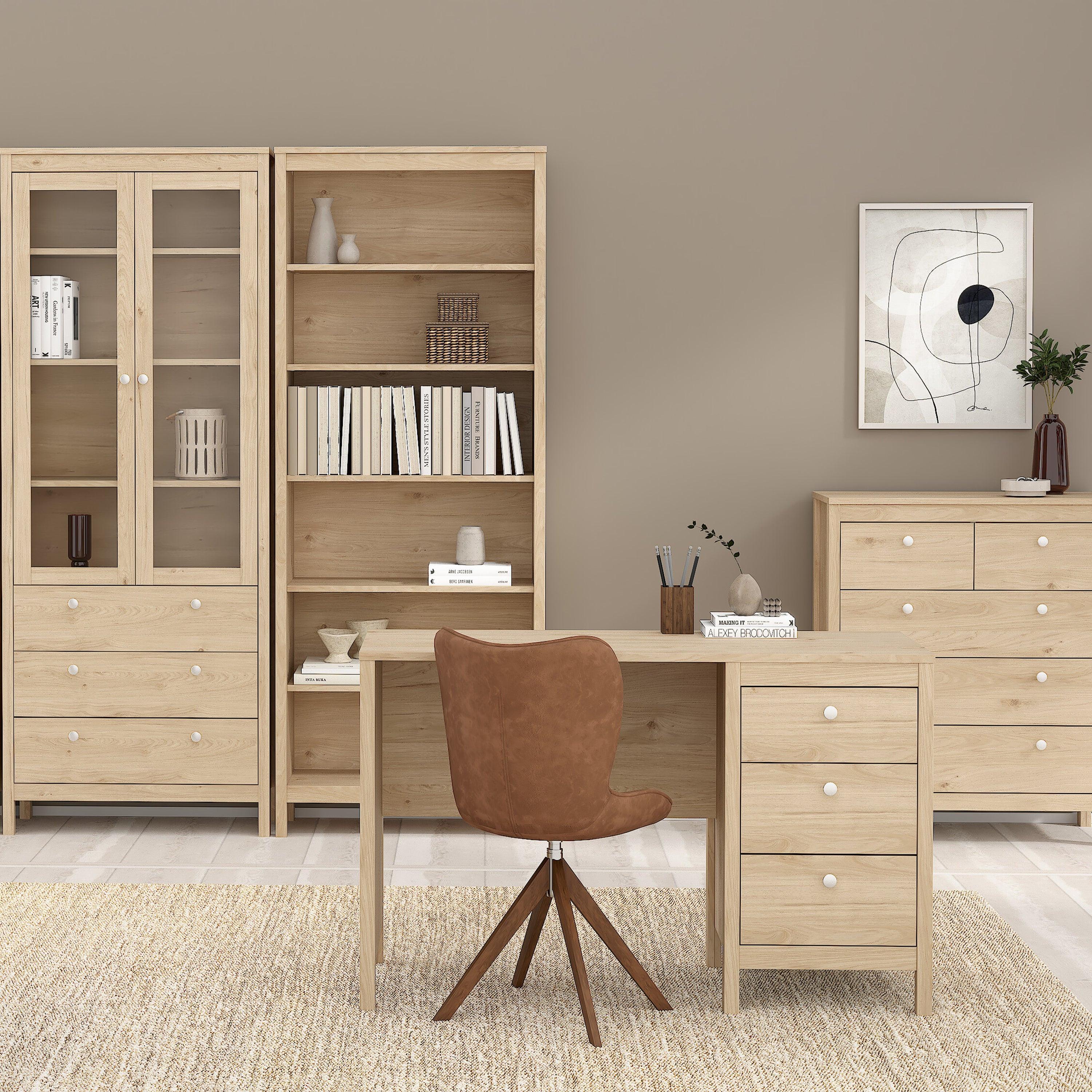 Madrid Desk 3 Drawers in Jackson Hickory Oak - image 6