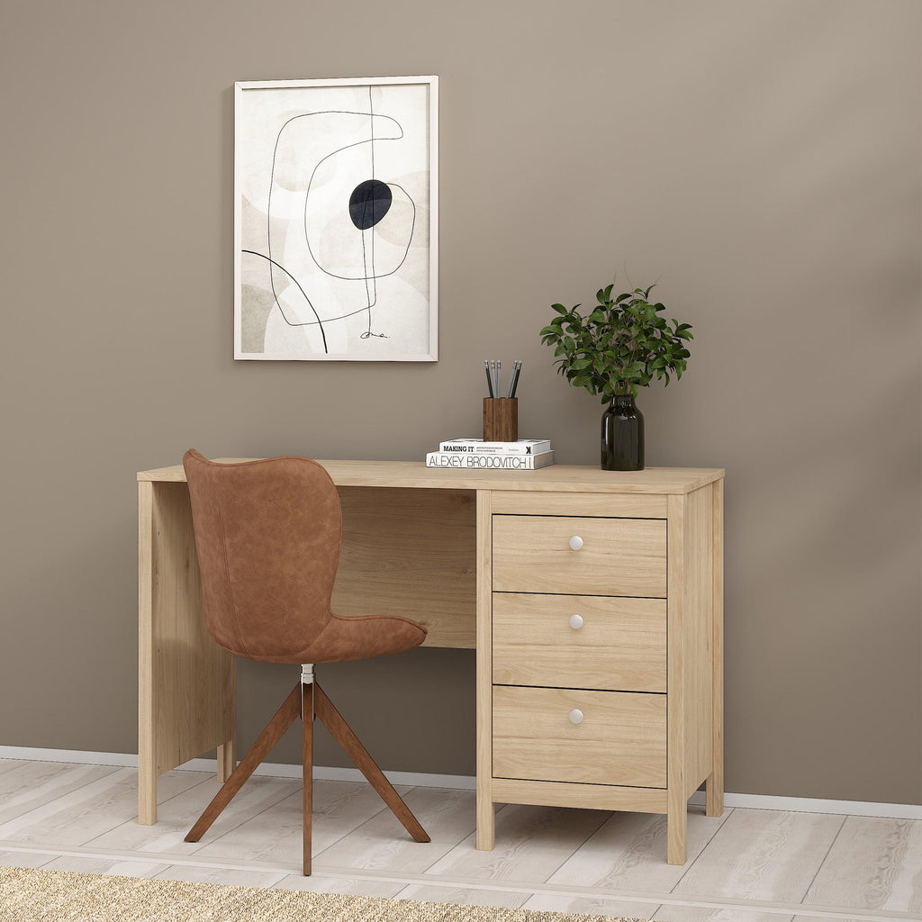 Madrid Desk 3 Drawers in Jackson Hickory Oak - image 7