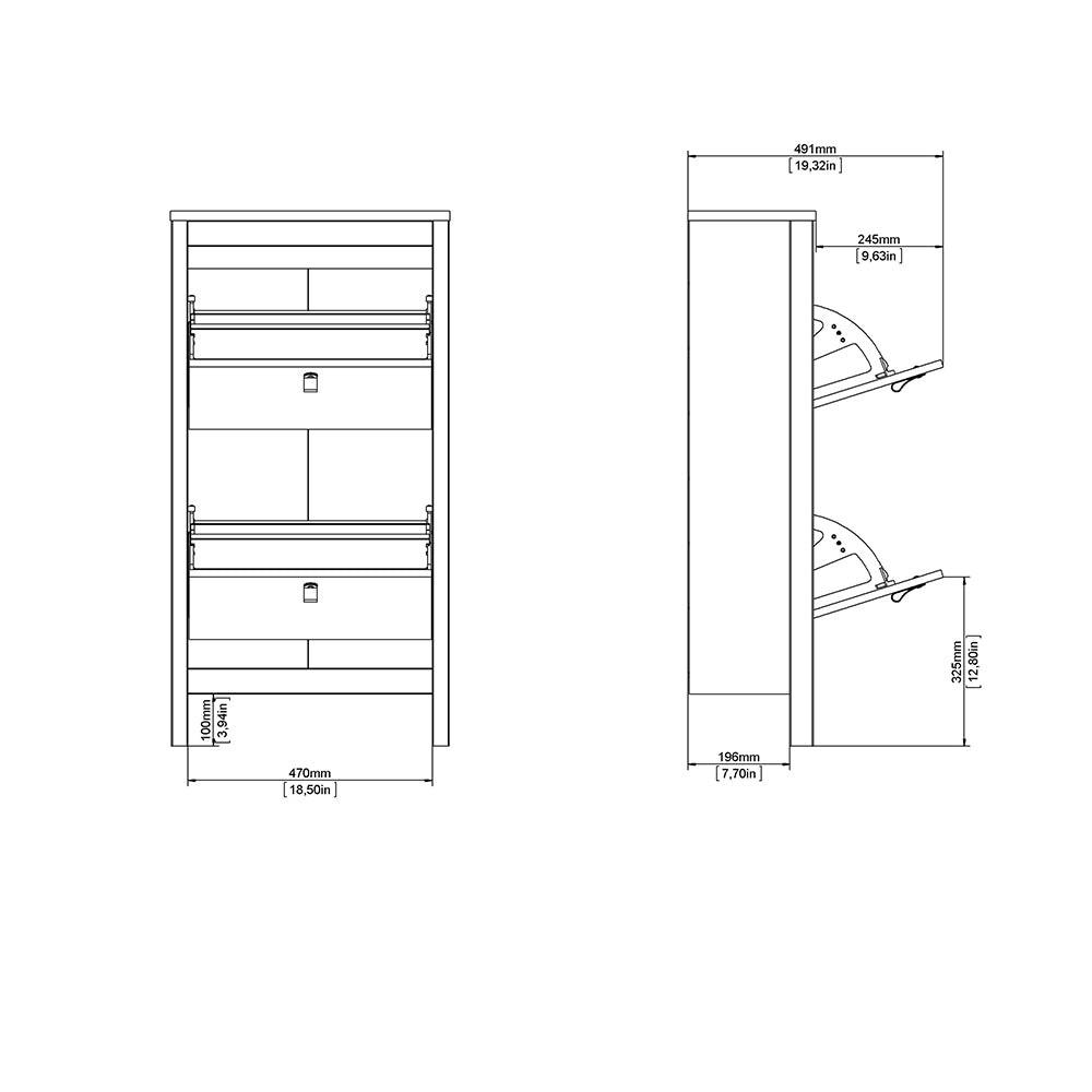Madrid Shoe Cabinet 2 Flip Down Doors White - image 10