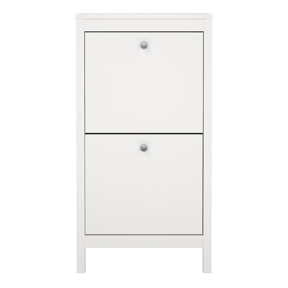Madrid Shoe Cabinet 2 Flip Down Doors White - image 2
