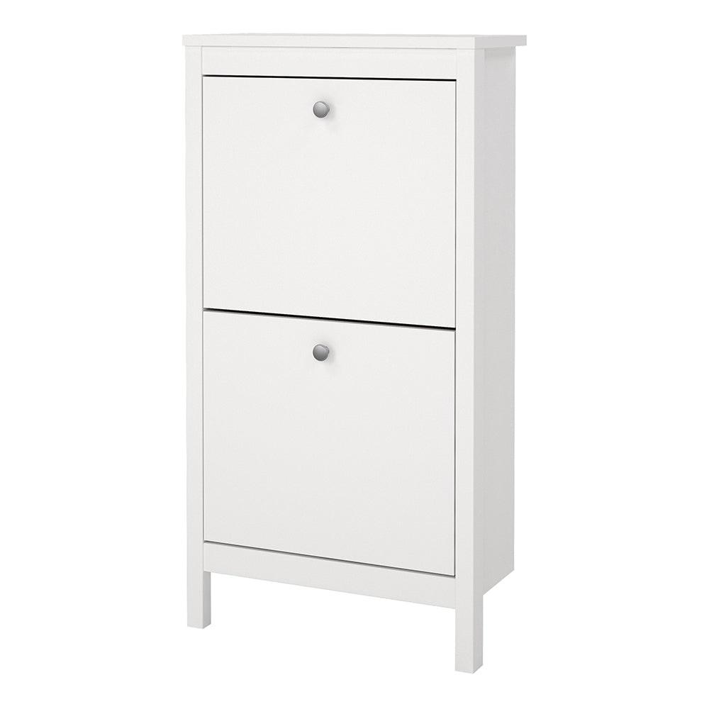 Madrid Shoe Cabinet 2 Flip Down Doors White - image 3