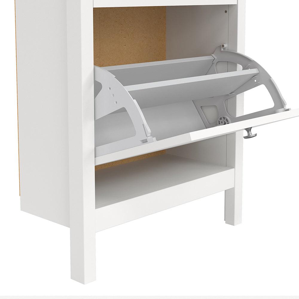 Madrid Shoe Cabinet 2 Flip Down Doors White - image 8