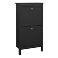 Madrid Shoe Cabinet 2 Flip Down Doors Matt Black