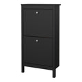 Madrid Shoe Cabinet 2 Flip Down Doors Matt Black - image 3