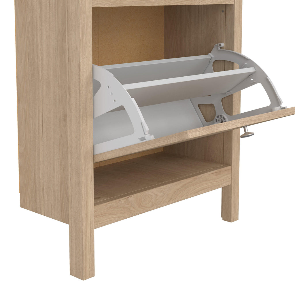 Madrid Shoe Cabinet 2 Flap Doors in Jackson Hickory Oak - image 10