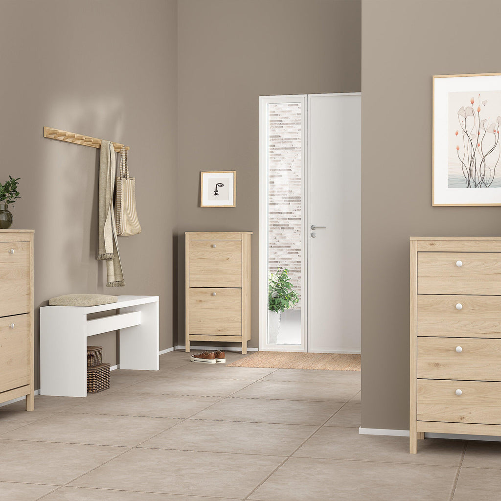 Madrid Shoe Cabinet 2 Flap Doors in Jackson Hickory Oak - image 6