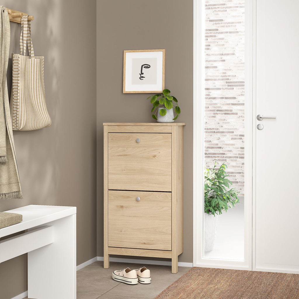 Madrid Shoe Cabinet 2 Flap Doors in Jackson Hickory Oak - image 7