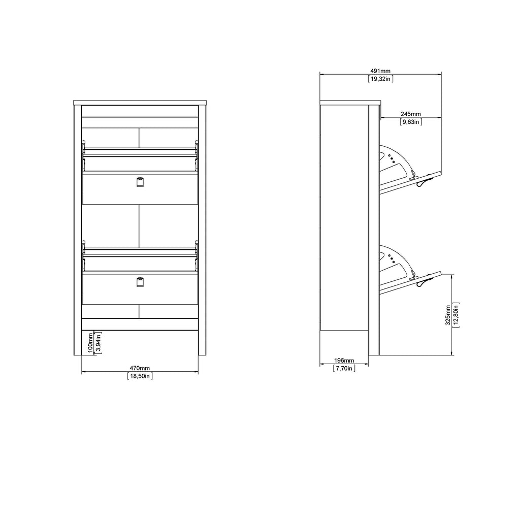 Madrid Shoe Cabinet 2 Flip Down Doors in Cashmere - image 11