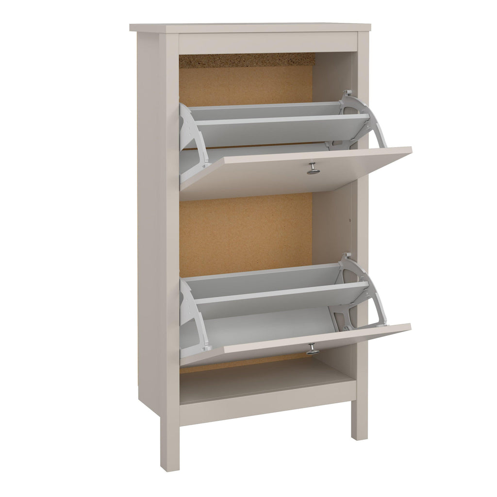 Madrid Shoe Cabinet 2 Flip Down Doors in Cashmere - image 5