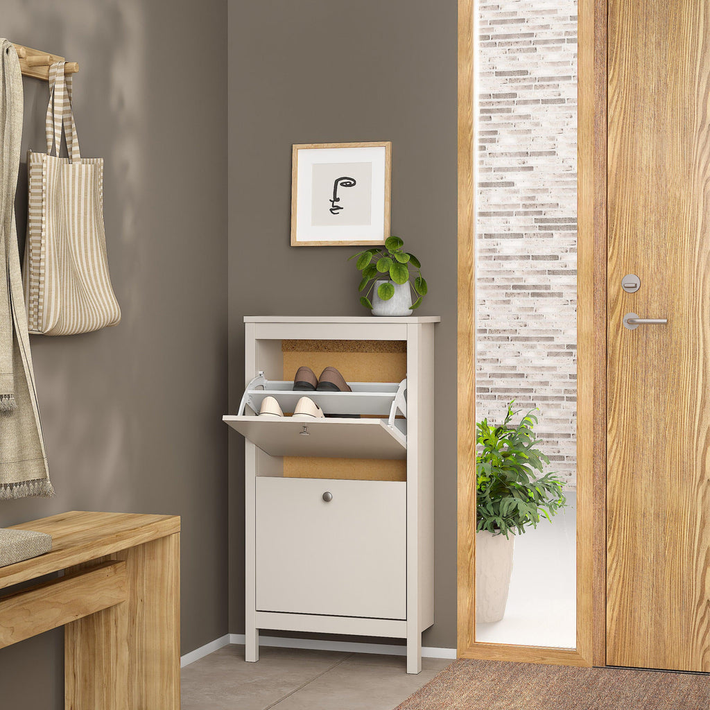 Madrid Shoe Cabinet 2 Flip Down Doors in Cashmere - image 7