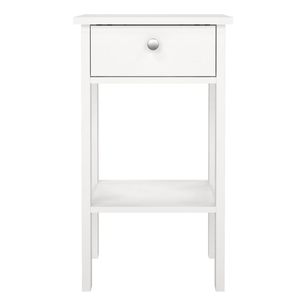 Madrid Bedside Table with 1 Drawer in White - image 2