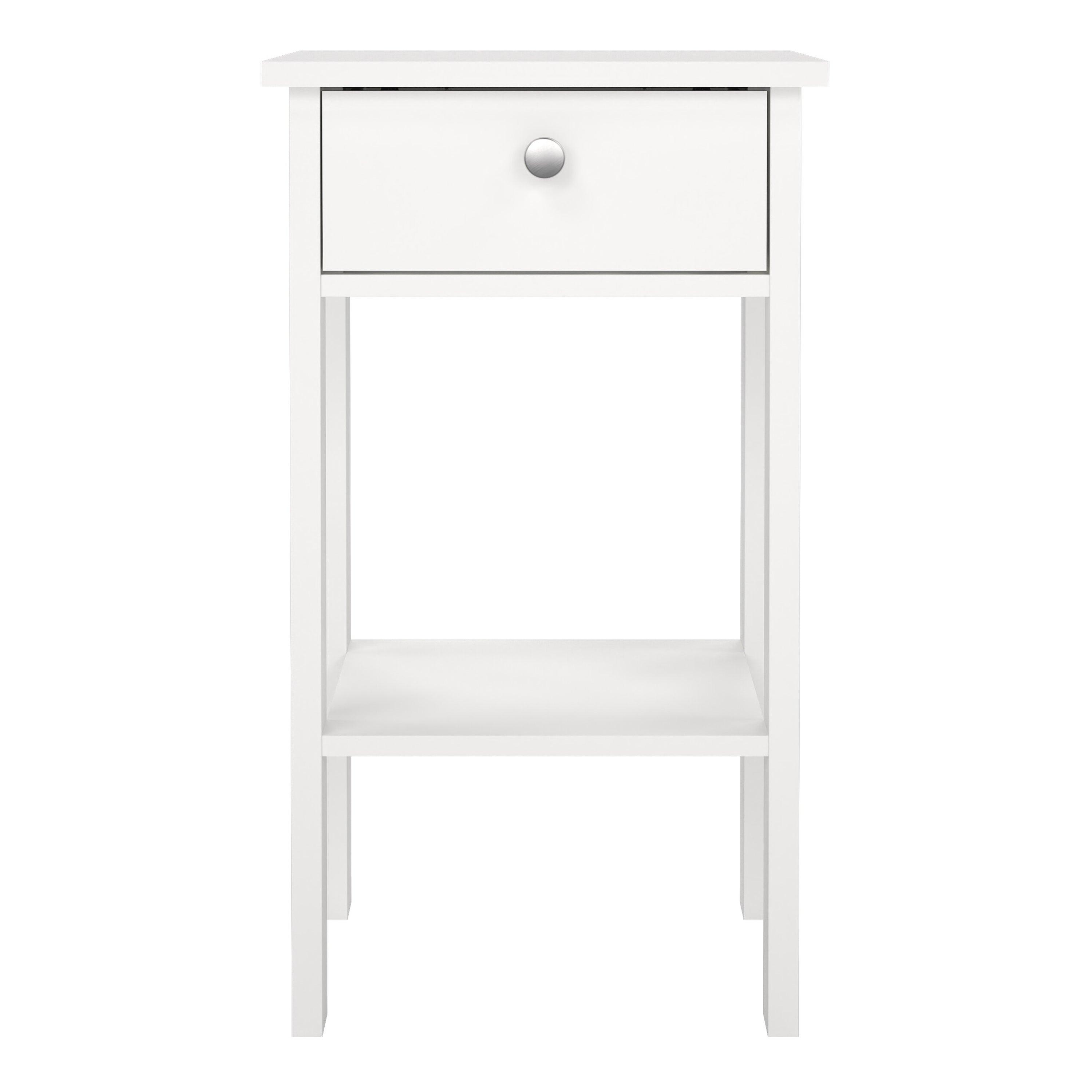 Madrid Bedside Table with 1 Drawer in White - image 2
