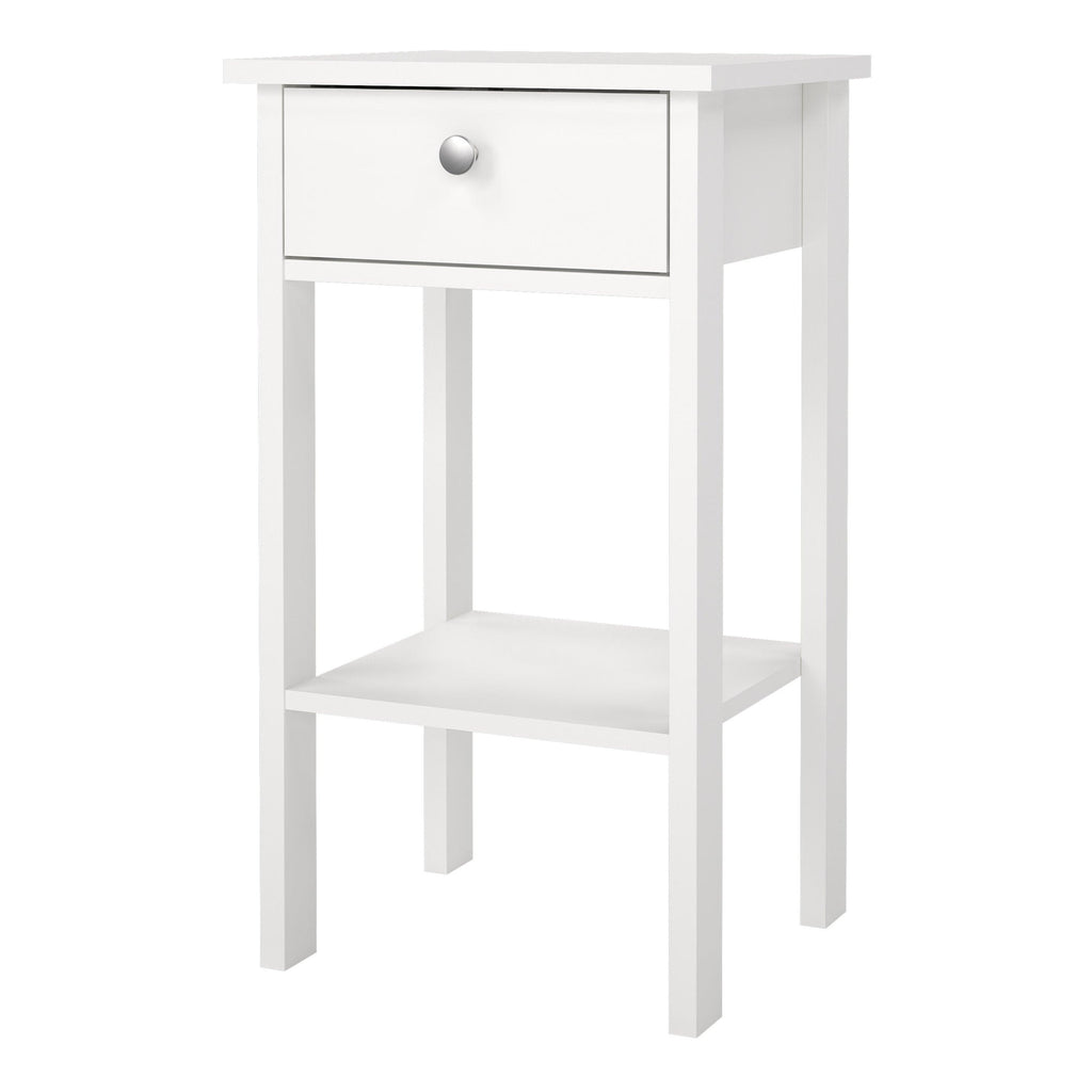 Madrid Bedside Table with 1 Drawer in White - image 3