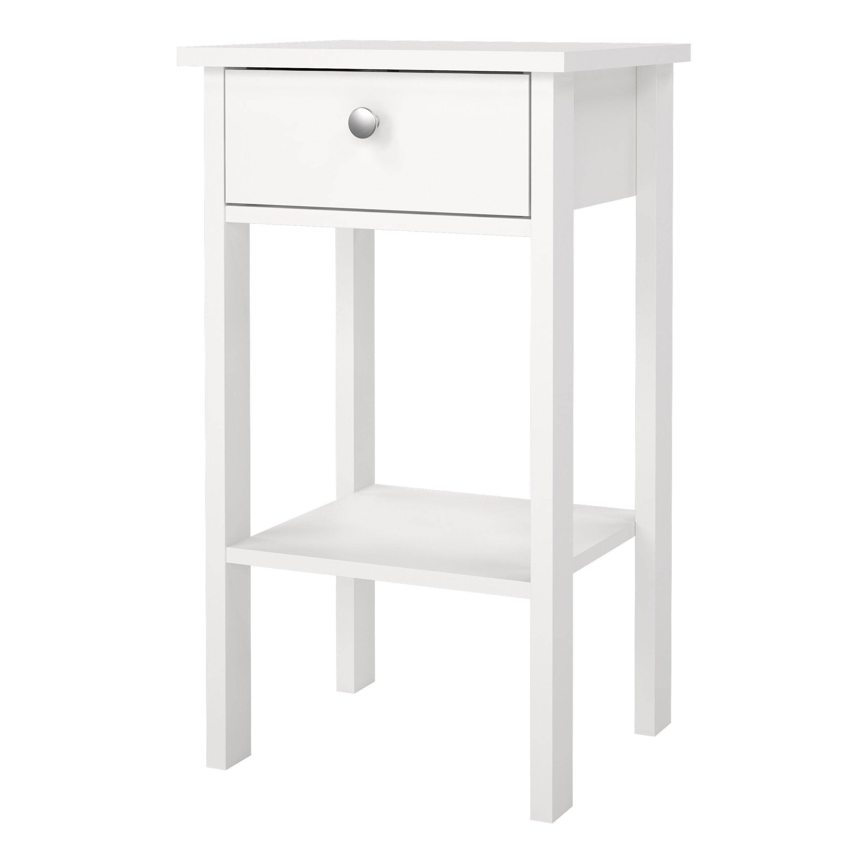 Madrid Bedside Table with 1 Drawer in White - image 3