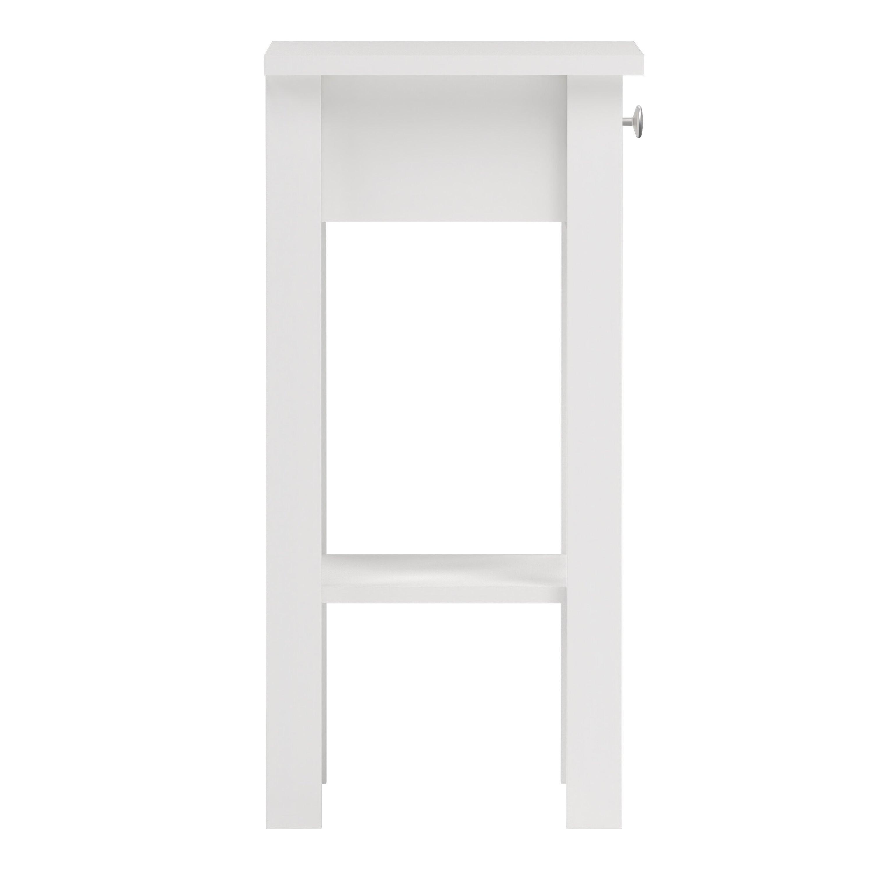 Madrid Bedside Table with 1 Drawer in White - image 4