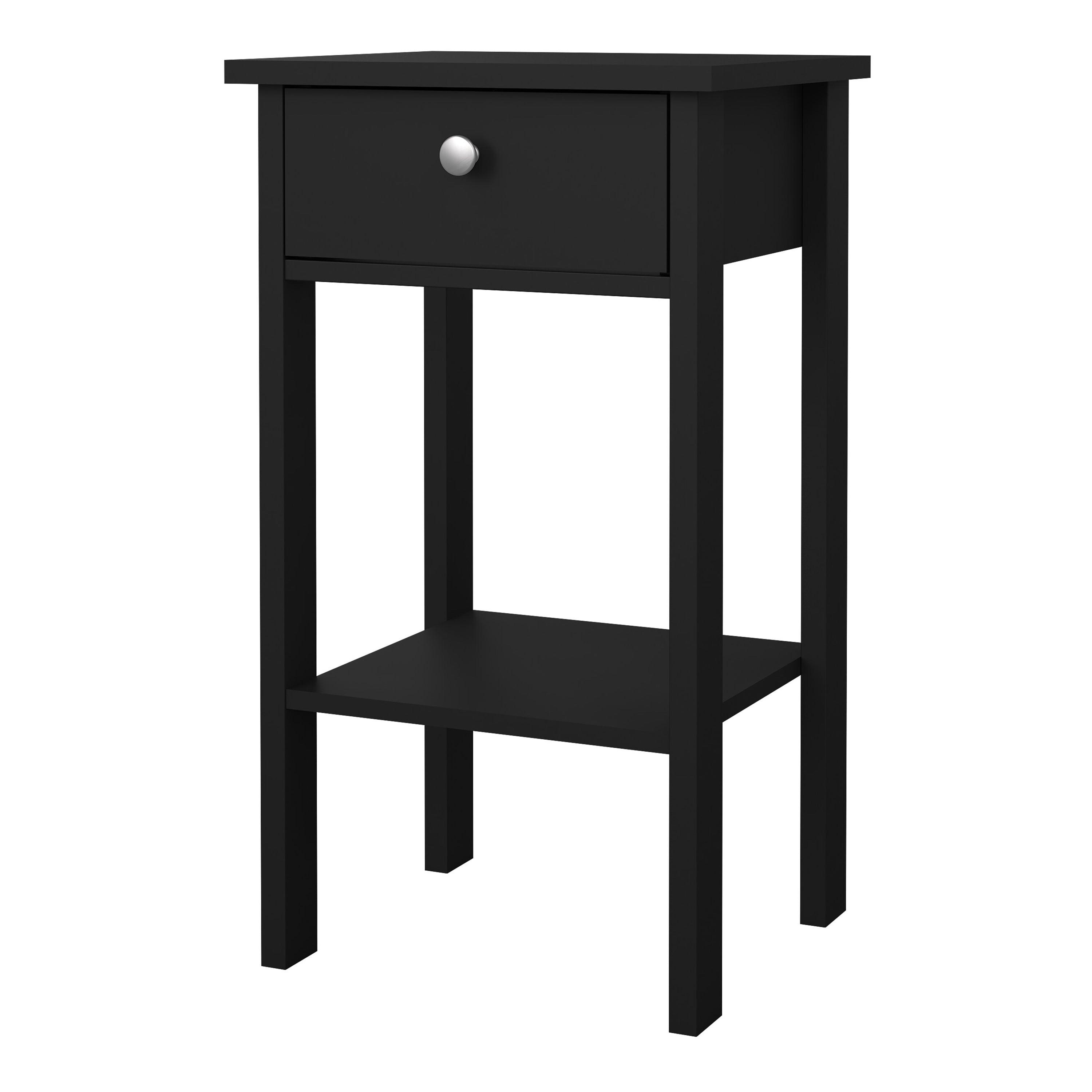 Madrid Bedside Table with 1 Drawer in Matt Black - image 3