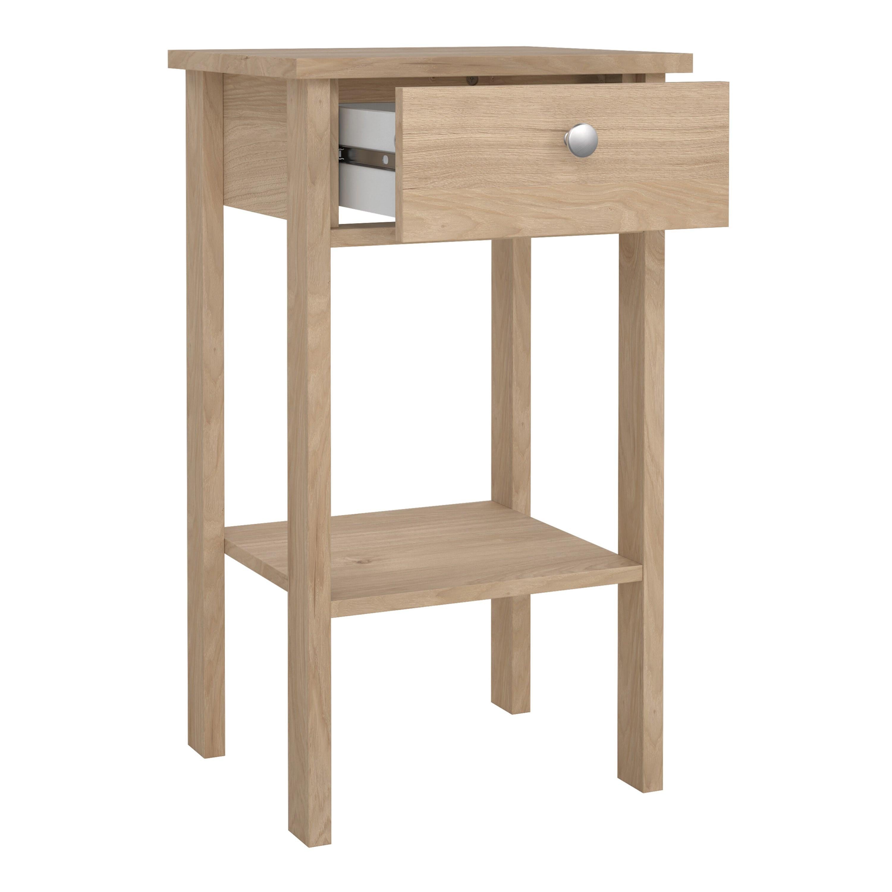 Madrid Bedside Table with 1 Drawers in Jackson Hickory Oak - image 6