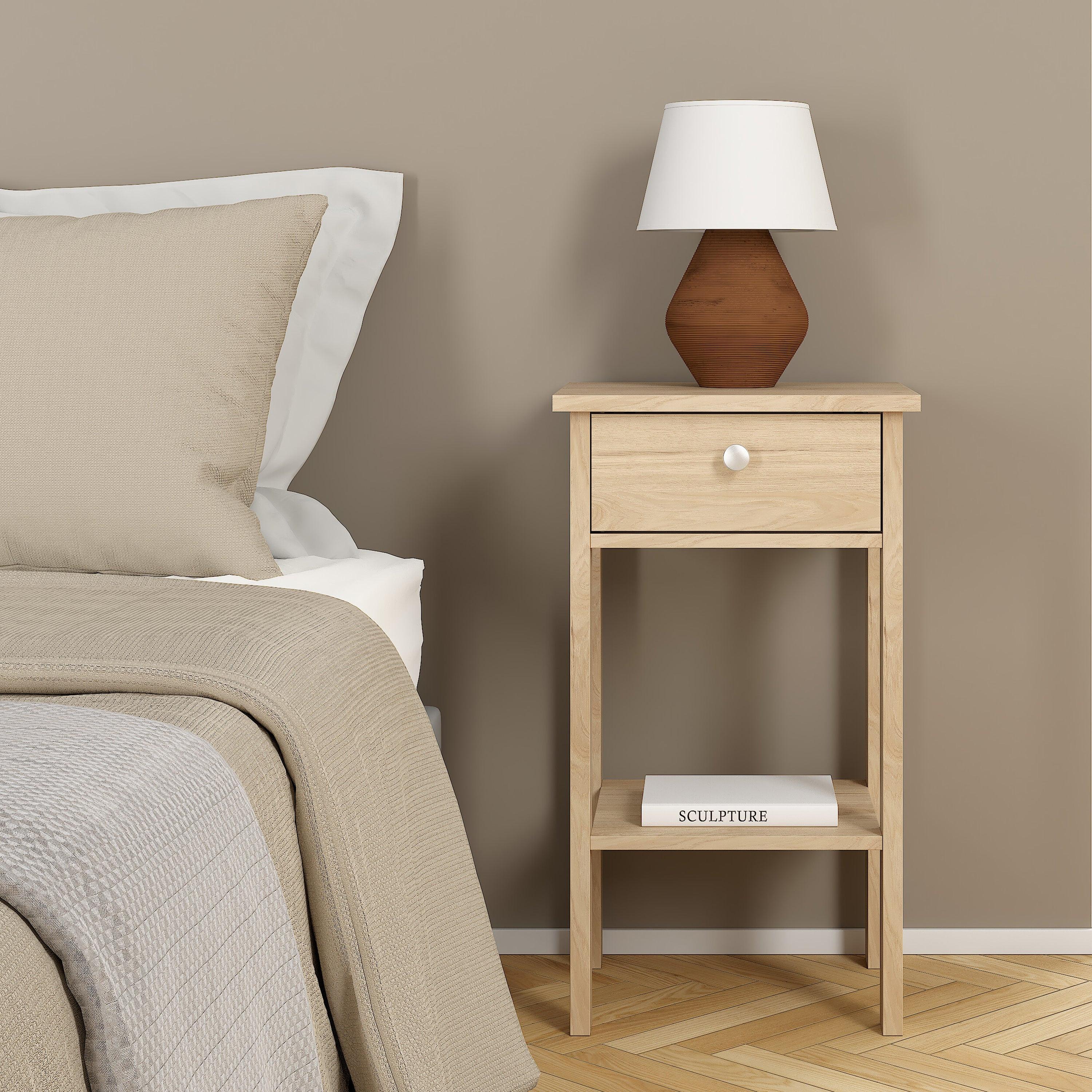 Madrid Bedside Table with 1 Drawers in Jackson Hickory Oak - image 7