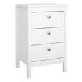 Madrid Bedside Table 3 Drawers in White