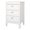 Madrid Bedside Table 3 Drawers in White - image 3