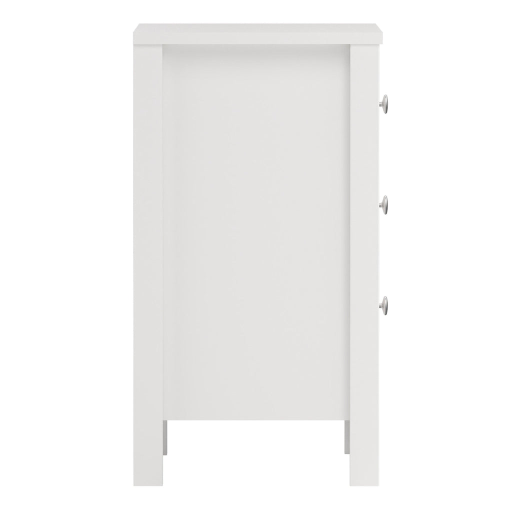 Madrid Bedside Table 3 Drawers in White - image 4