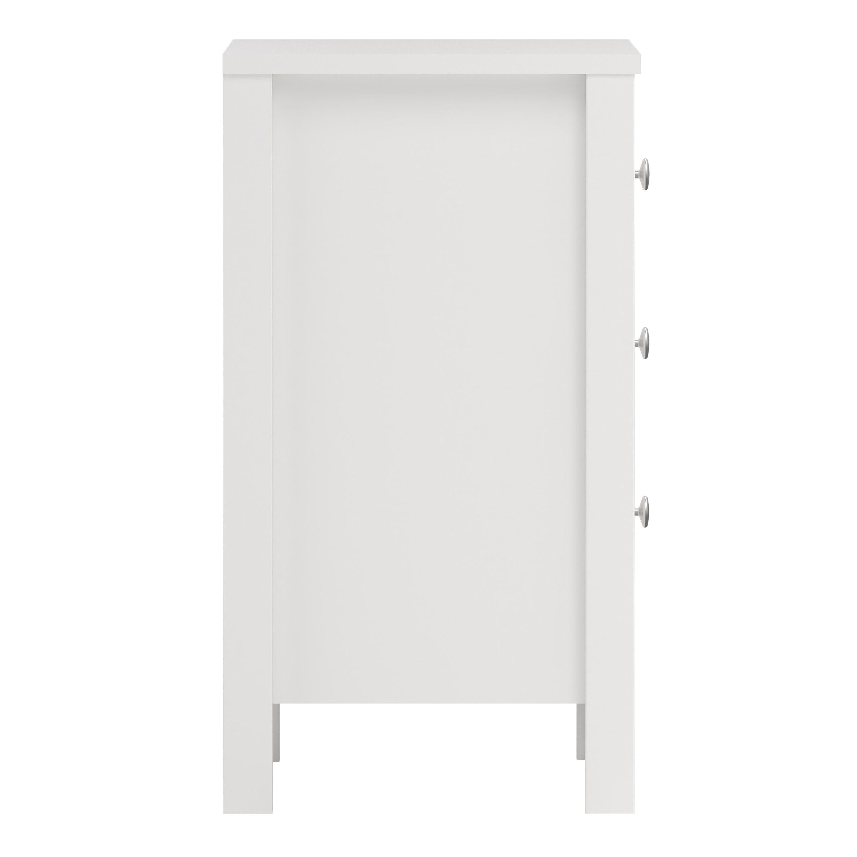 Madrid Bedside Table 3 Drawers in White - image 4