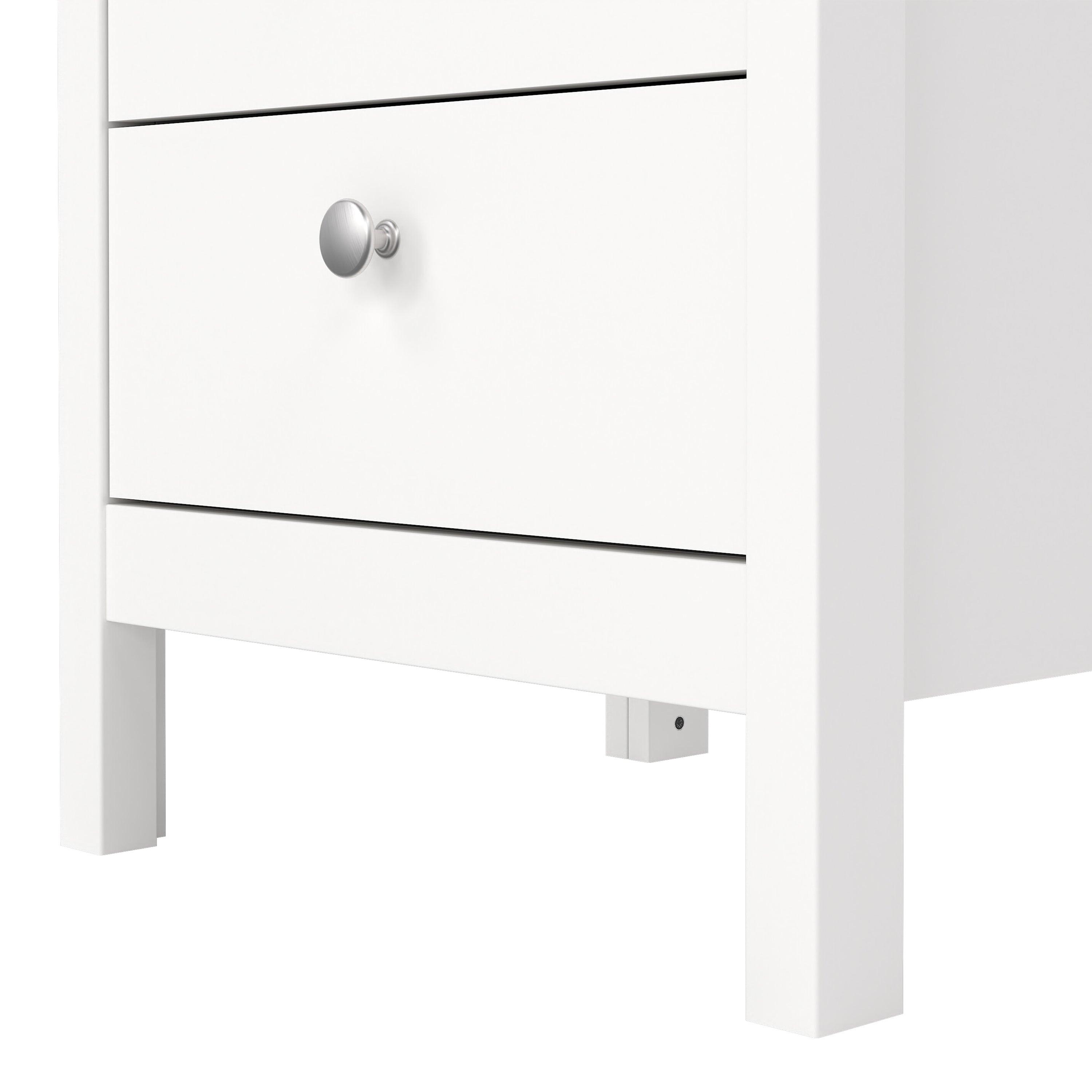 Madrid Bedside Table 3 Drawers in White - image 9