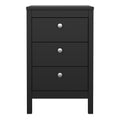 Madrid Bedside Table 3 Drawers in Matt Black - image 2