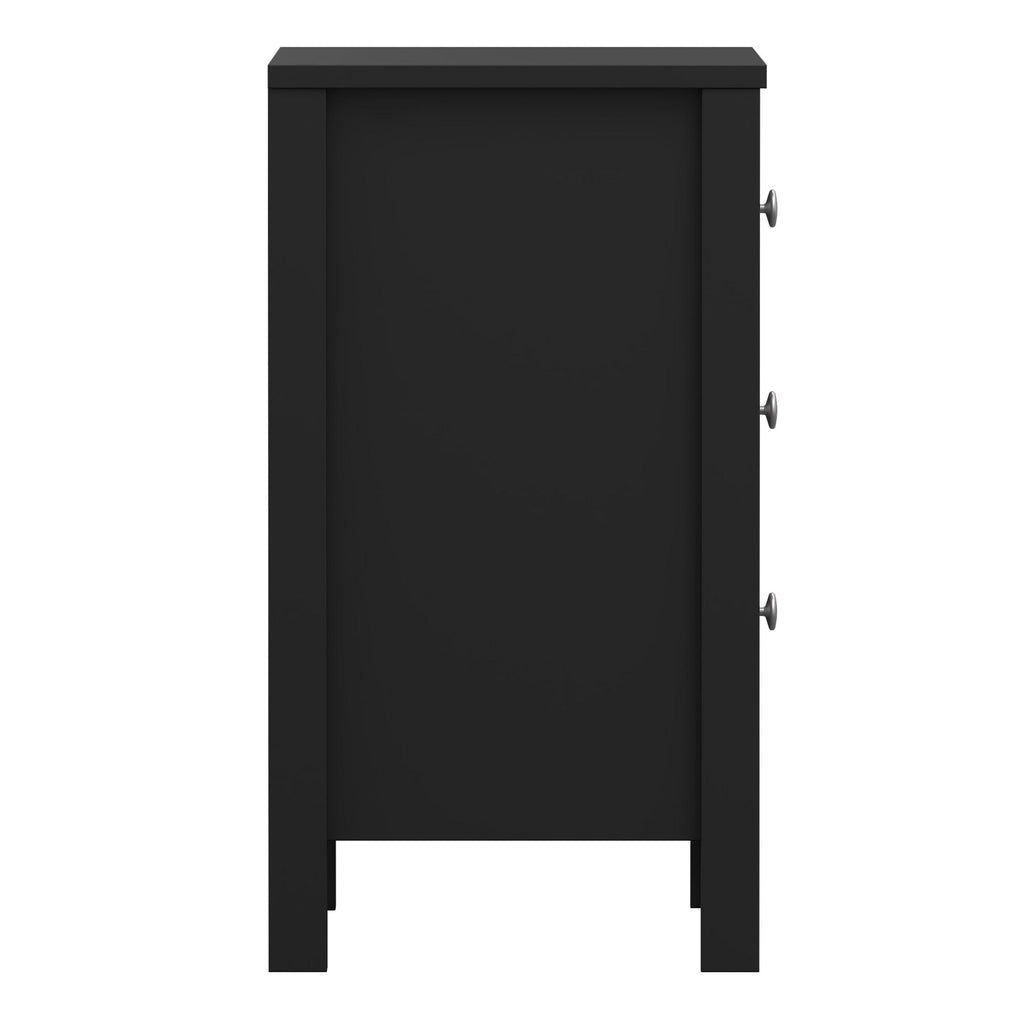 Madrid Bedside Table 3 Drawers in Matt Black - image 4