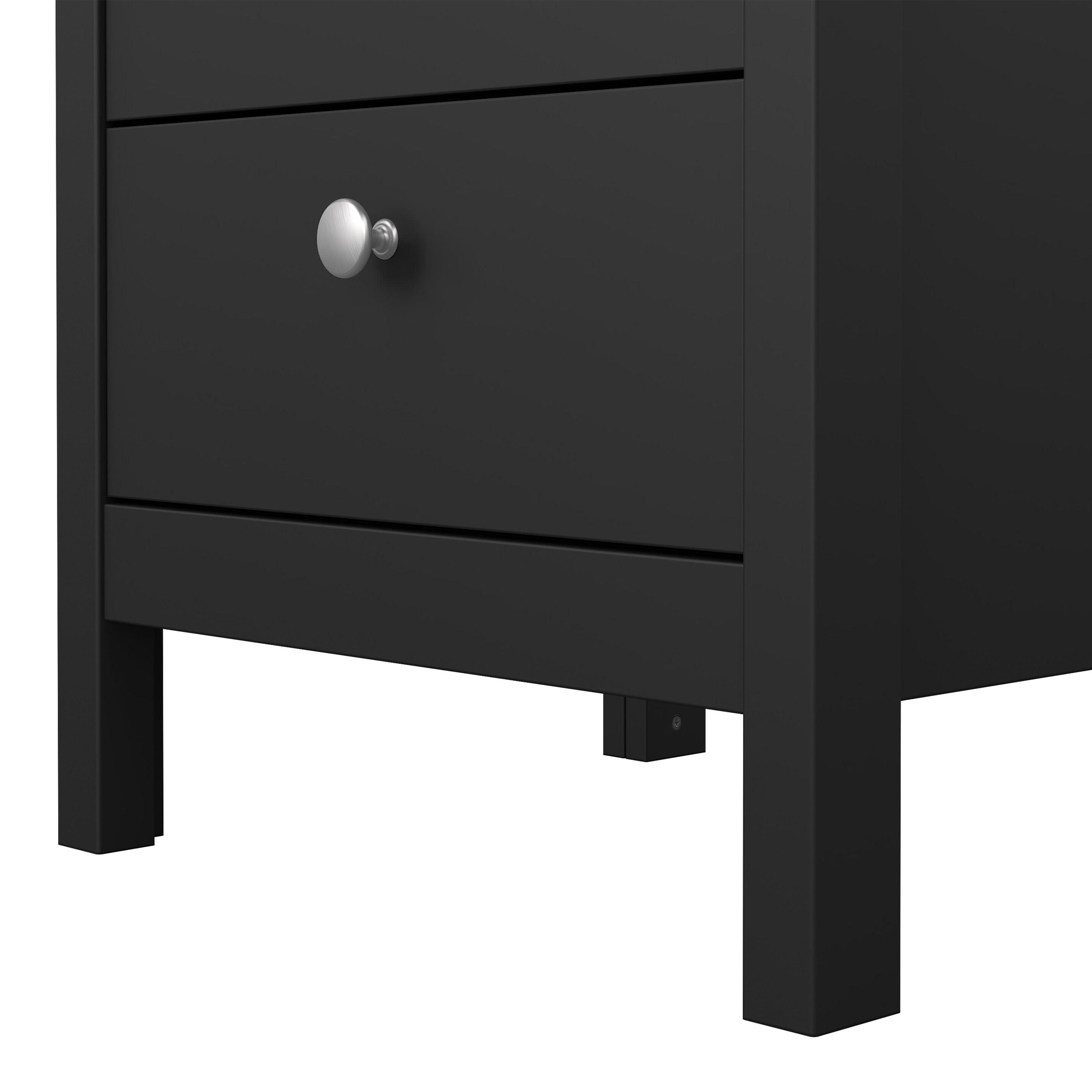 Madrid Bedside Table 3 Drawers in Matt Black - image 9