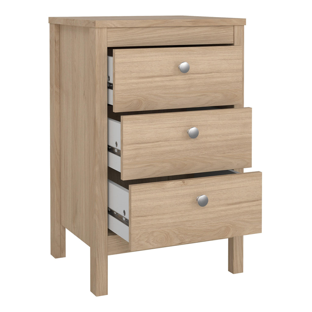 Madrid Bedside Table 3 Drawers in Jackson Hickory Oak - image 6