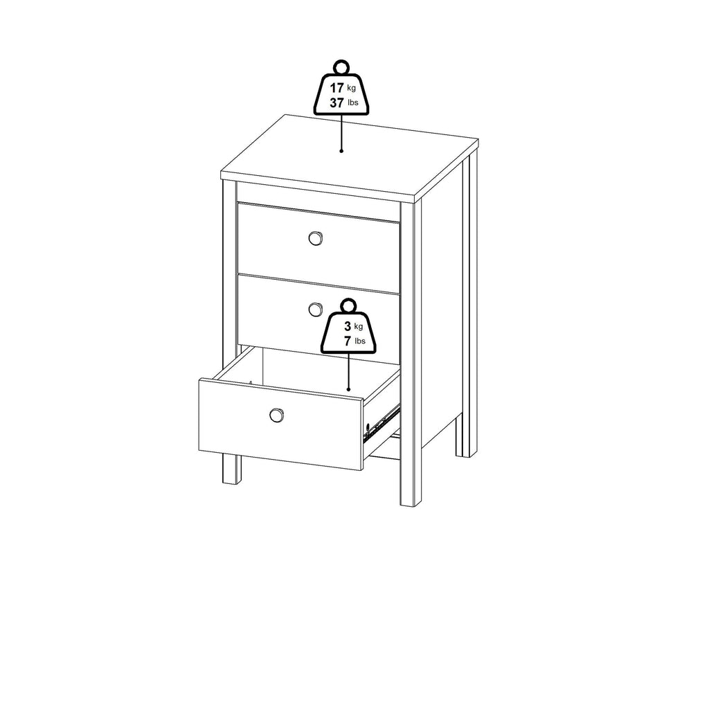 Madrid Bedside Table 3 Drawers in Cashmere - image 11