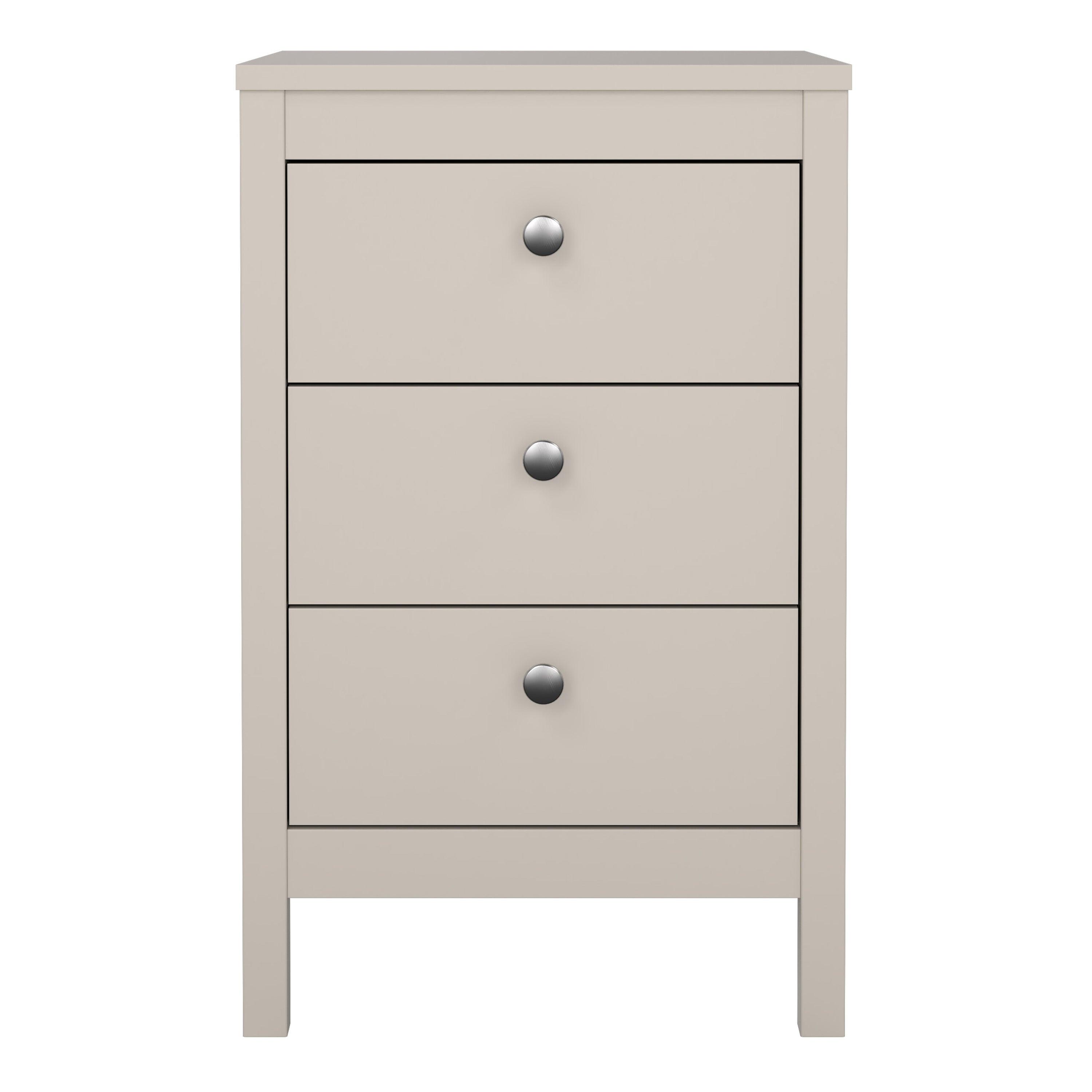 Madrid Bedside Table 3 Drawers in Cashmere - image 2