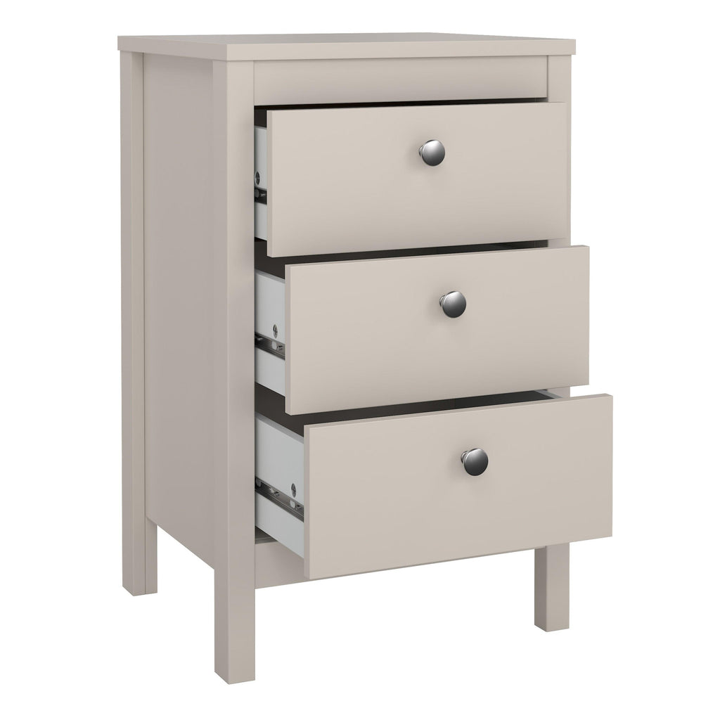 Madrid Bedside Table 3 Drawers in Cashmere - image 5