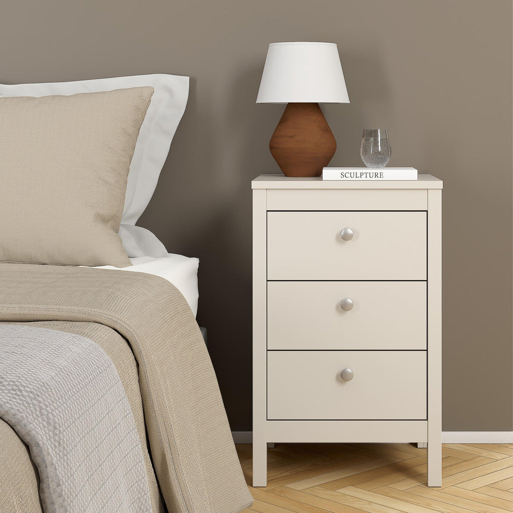 Madrid Bedside Table 3 Drawers in Cashmere - image 6
