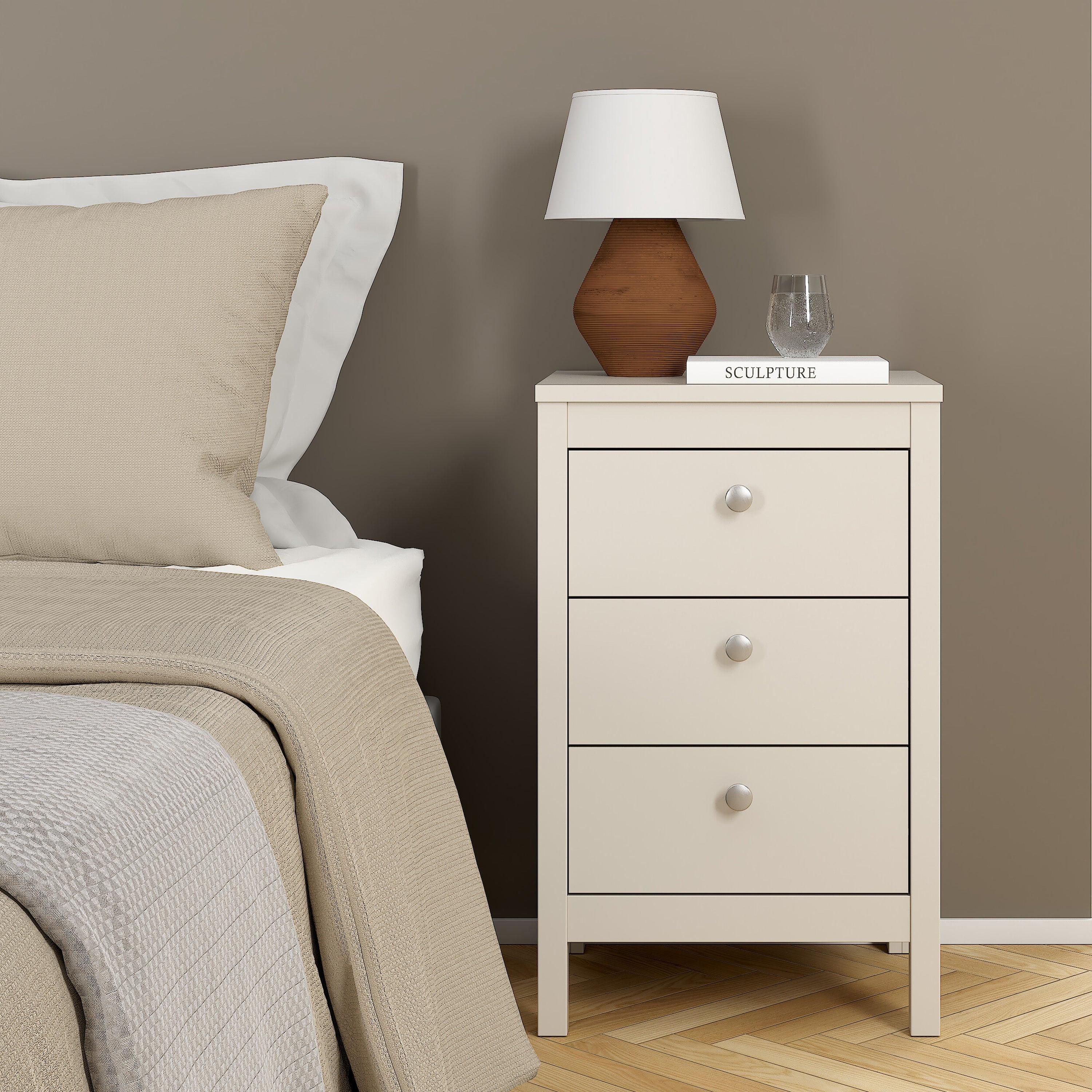 Madrid Bedside Table 3 Drawers in Cashmere - image 6