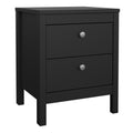 Madrid Package - Bedside Table 2 Drawers + Chest 5 Drawers + Wardrobe with 3 Doors in Matt Black - image 2