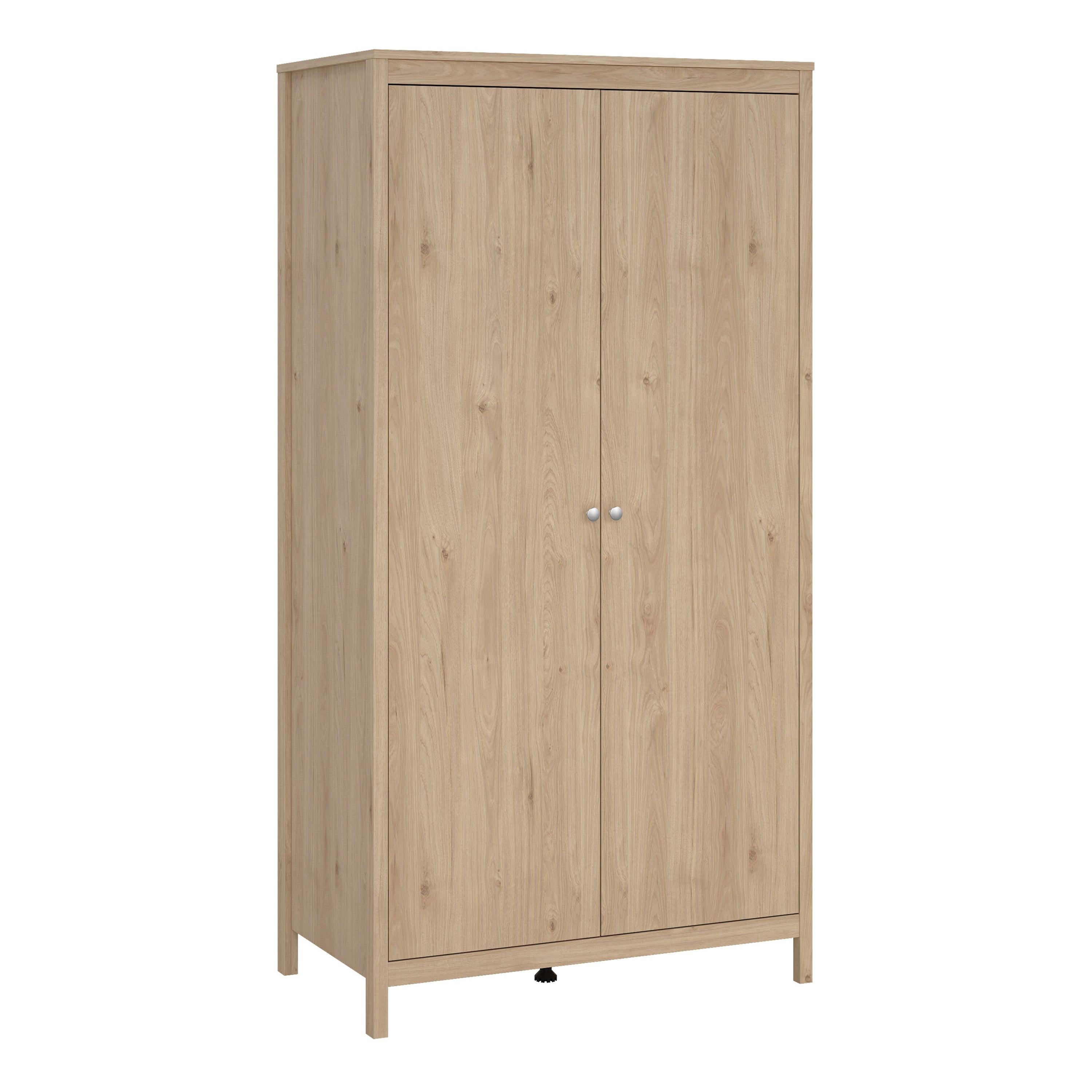 Madrid Package - Bedside Table 2 Drawers + Chest 5 Drawers + 2 Door Wardrobe in Jackson Hickory Oak - image 10