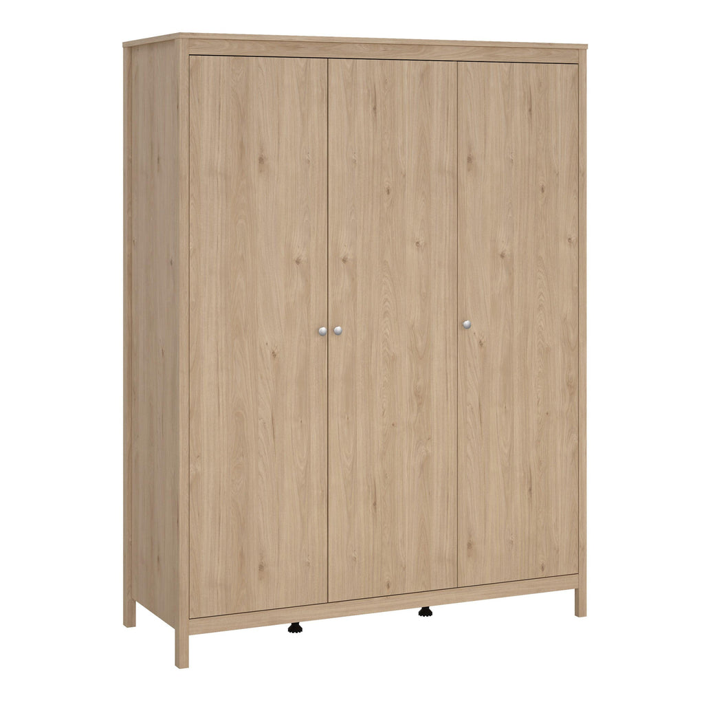 Madrid Package - Bedside Table 2 Drawers + Chest 5 Drawers + 3 Door Wardrobe in Jackson Hickory Oak - image 10
