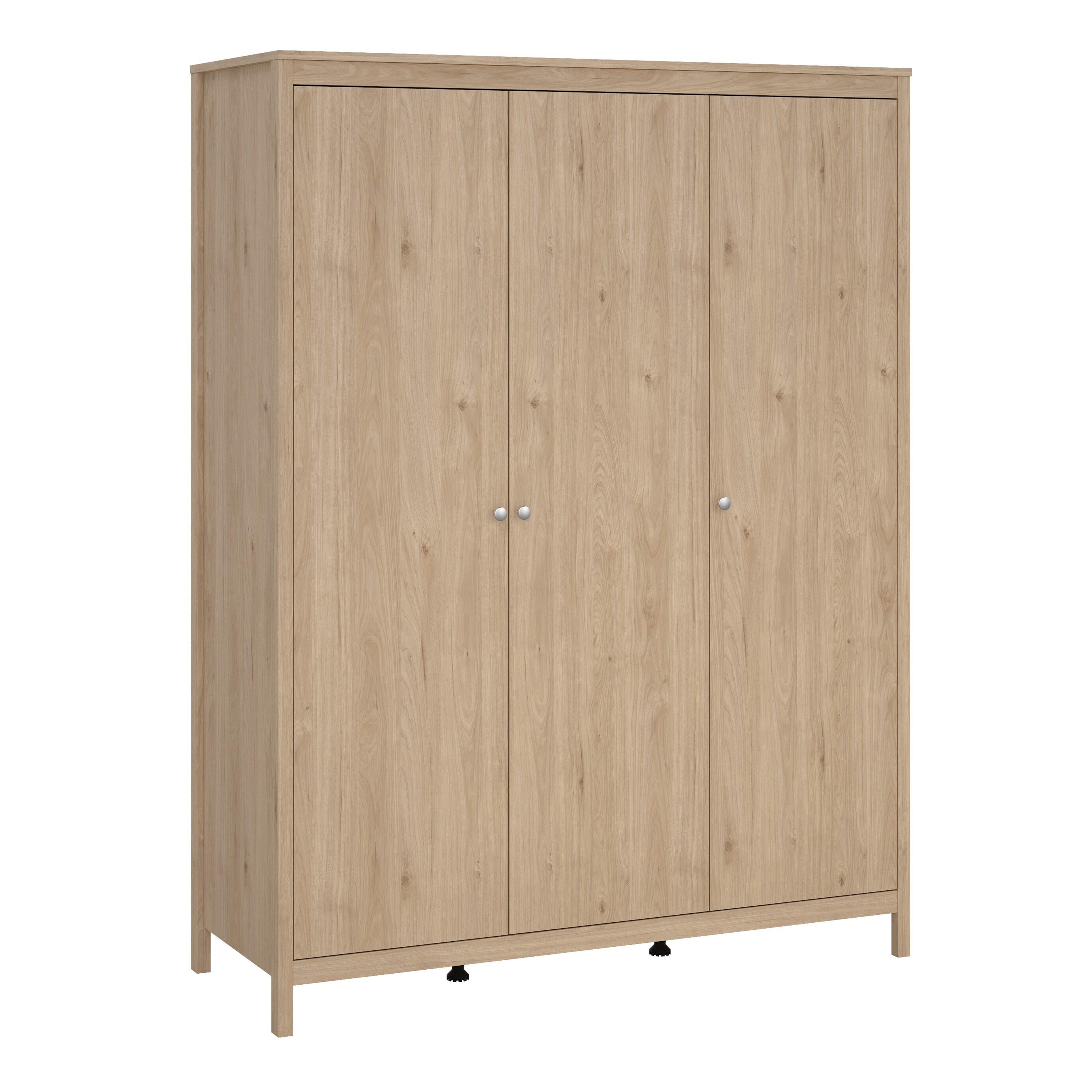 Madrid Package - Bedside Table 2 Drawers + Chest 5 Drawers + 3 Door Wardrobe in Jackson Hickory Oak - image 10