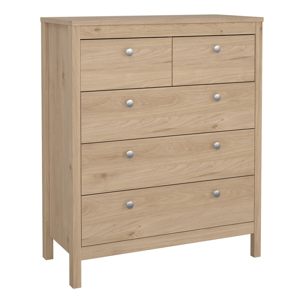 Madrid Package - Bedside Table 2 Drawers + Chest 5 Drawers + 3 Door Wardrobe in Jackson Hickory Oak - image 6
