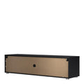 Media TV Unit with 2 Doors 1 Drawer 147cm Black - image 3
