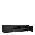 Media TV Unit with 2 Doors 1 Drawer 147cm Black - image 4