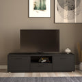 Media TV Unit with 2 Doors 1 Drawer 147cm Black - image 5
