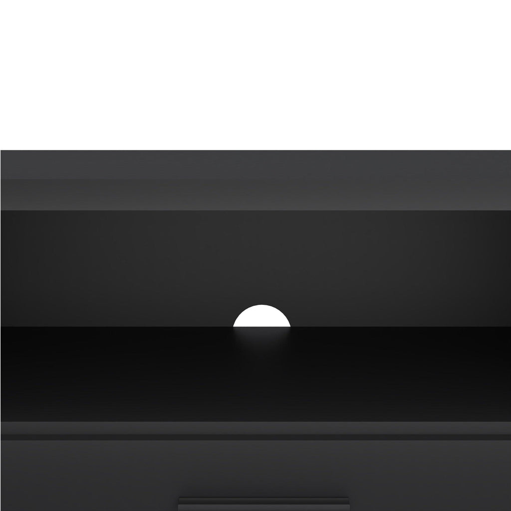 Media TV Unit with 2 Doors 1 Drawer 177cm Black - image 10