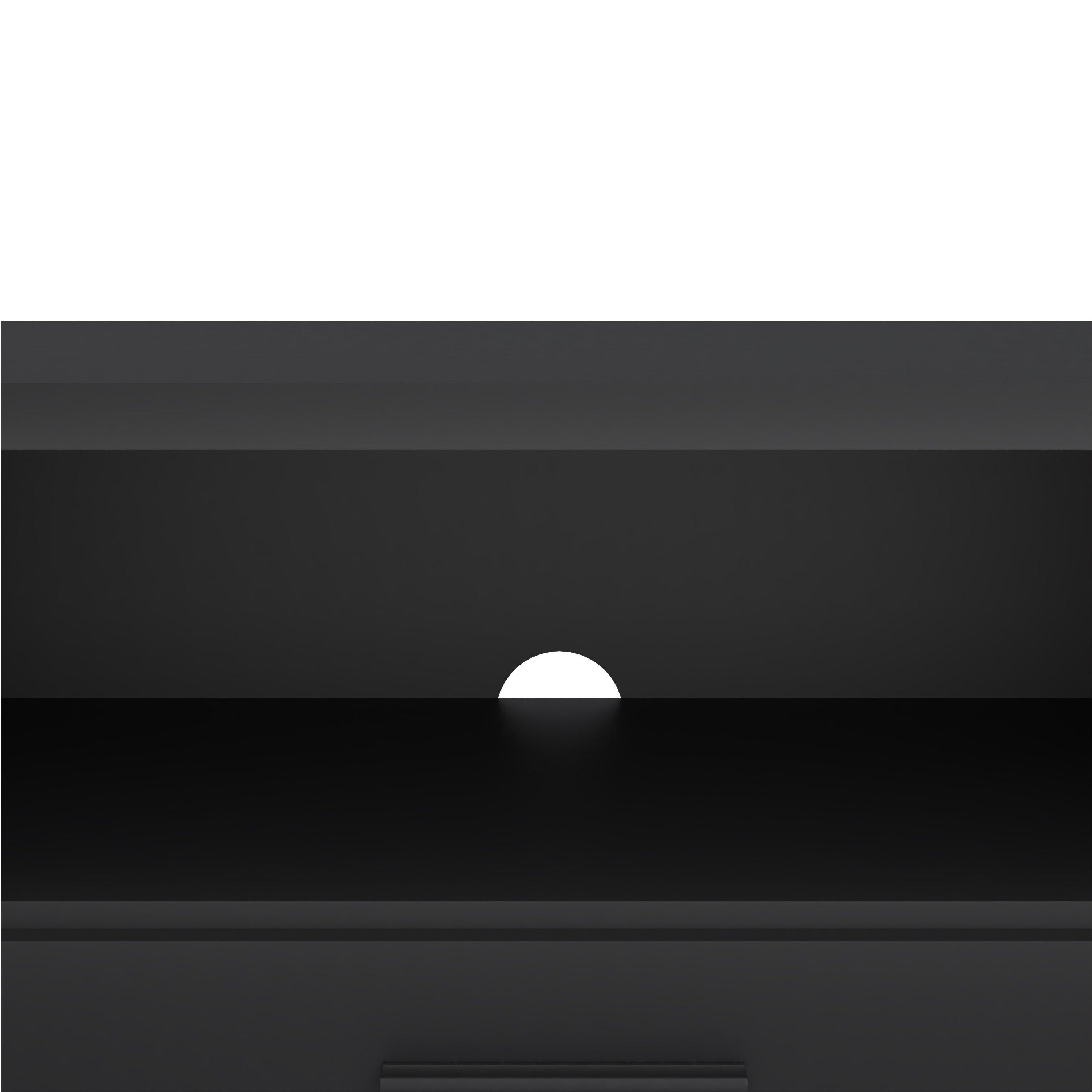Media TV Unit with 2 Doors 1 Drawer 177cm Black - image 10