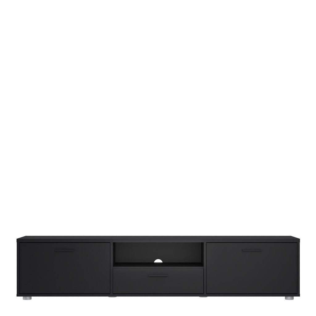 Media TV Unit with 2 Doors 1 Drawer 177cm Black - image 2