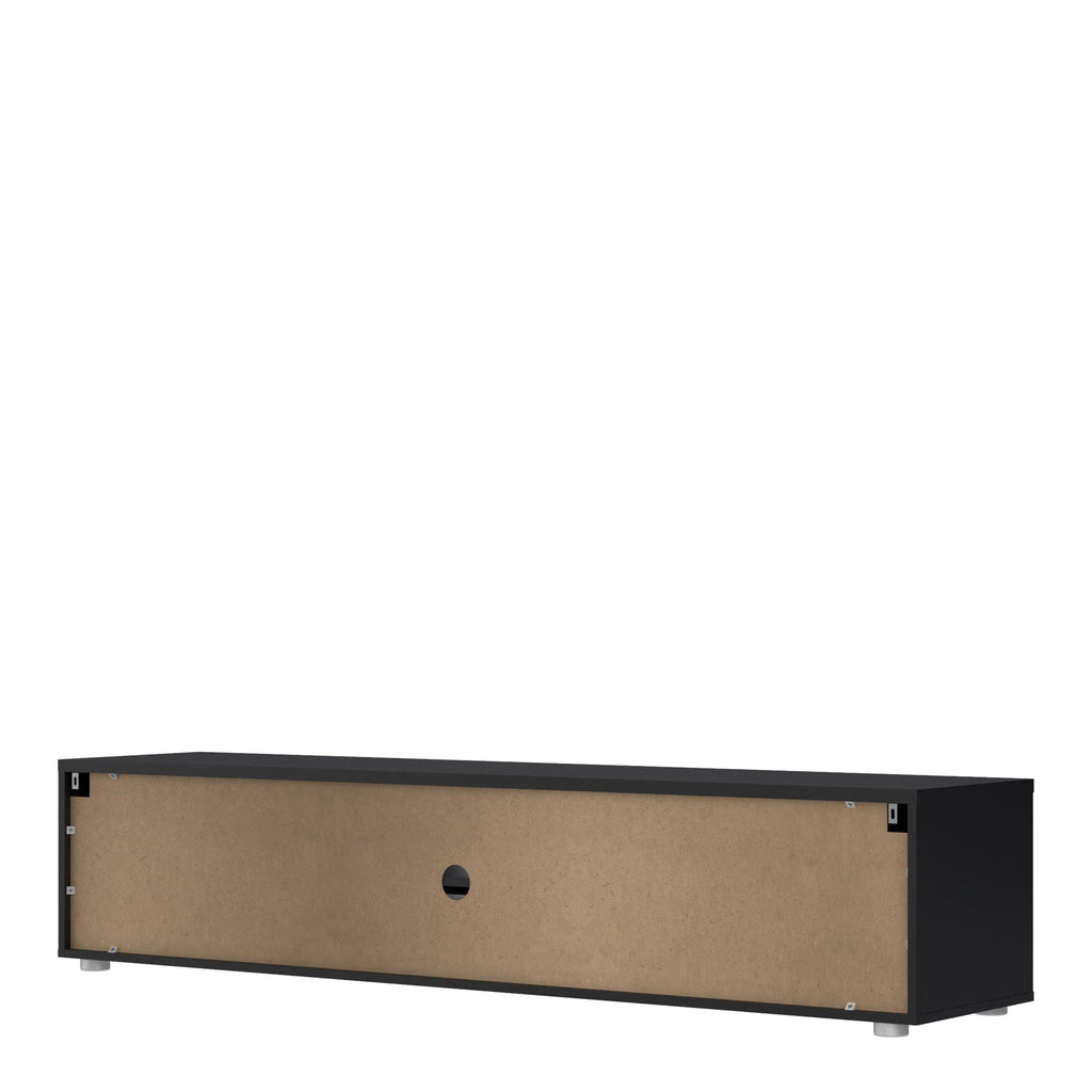 Media TV Unit with 2 Doors 1 Drawer 177cm Black - image 4