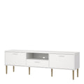 Media TV Unit with 2 Doors 1 Drawer in White - image 3